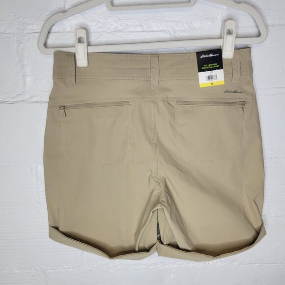 Eddie Bauer Women's Size 6 Shorts Rolled Hem Bermuda Short Brown UPF 50 - Picture 2 of 7